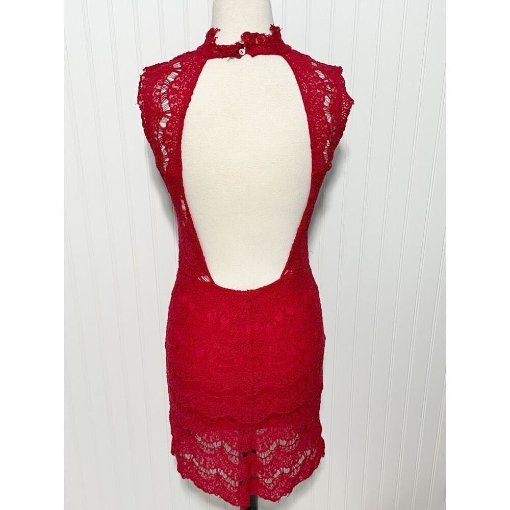Intimately Free People Women's Daydream Lace Mini Dress Red‎ Medium - Picture 8 of 12